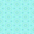 Damask turquoise green vintage floral background Elegant ethnic mandala art textile in pastel colors. Indian tribal festive geomet Royalty Free Stock Photo