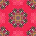 Damask Vector Festive Yellow Abstract Seamless Pattern
