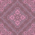 Damask vector seamless pattern. Old renaissance Baroque style floral background. Repeat rose pink backdrop. Antique ornament. Royalty Free Stock Photo