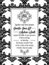 Damask victorian brocade for wedding invitation