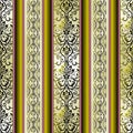 Damask Wallpaper. Vintage Pattern. Vector seamless border in Victorian style Royalty Free Stock Photo