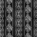 Damask Wallpaper. Vintage Pattern. Vector seamless border in Victorian style. Royalty Free Stock Photo