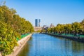 Dambovita river in Bucharest downtown