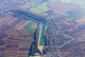 Dambovita river and the fish farms from Joita village Royalty Free Stock Photo