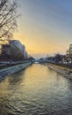 Dambovita river  - Dambovita Quay in the morning Royalty Free Stock Photo