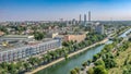 Dambovita River and South of Bucharest, Romania, August 2021 Royalty Free Stock Photo