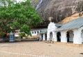 Dambulla golden temple cave complex buildinds is destination for Royalty Free Stock Photo