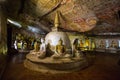 Stupa and statues inside Dambulla Cave Temple, Sri Lanka