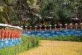 row of Buddhist monk statues in Dambulla Royalty Free Stock Photo