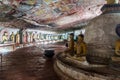 DAMBULLA, SRI LANKA - JULY 20, 2016: Buddha statues in a cave of Dambulla cave temple, Sri Lan Royalty Free Stock Photo