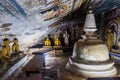 DAMBULLA, SRI LANKA - JULY 20, 2016: Buddha statues in a cave of Dambulla cave temple, Sri Lan Royalty Free Stock Photo