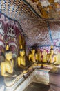 DAMBULLA, SRI LANKA - JULY 20, 2016: Buddha statues in a cave of Dambulla cave temple, Sri Lan Royalty Free Stock Photo