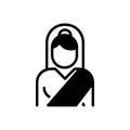 Black solid icon for Dame, female and woman