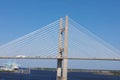 Dames Point Bridge against the clear blue skies in Jacksonville Florida