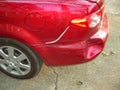 Car damage resulting from a fender bender Royalty Free Stock Photo