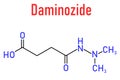 Daminozide or Alar plant growth regulator molecule. Skeletal formula. Royalty Free Stock Photo