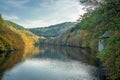 Dammed River - in Central Europe in Fall Royalty Free Stock Photo