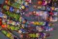 Damnoen Saduak Floating Market or Amphawa. Local people sell fruits, traditional food on boats in canal, Ratchaburi District, Royalty Free Stock Photo