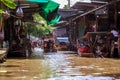 Damnoen Saduak Floating Market, tourist attraction. Thailand.