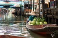 Damnoen Saduak Floating Market, tourists visiting by boat, located in Bangkok, Thailand Royalty Free Stock Photo