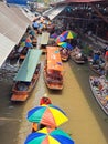 Damnoensaduak Floating Market.Thailand. Royalty Free Stock Photo