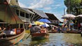 Damnoensaduak Floating market Royalty Free Stock Photo