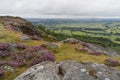 A damp, dark and grey summer morning on Baslow Edge in Derbyshire