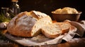 Damper bread, an Australian bush classic. A rustic, golden-brown loaf, cooked over a campfire