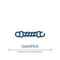 Damper icon. Linear vector illustration from car repair collection. Outline damper icon vector. Thin line symbol for use on web