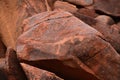 Aboriginal Petroglyphs on rocks in Burrup Peninsula near Dampier Western Australia Royalty Free Stock Photo