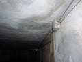 dampness moisture on ceiling with drops of water infiltration