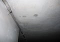 dampness moisture on ceiling with drops of water infiltration Royalty Free Stock Photo