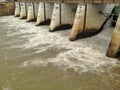 Dams and watergate. Hydroelectric dams.