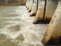 Dams and watergate. Hydroelectric dams.