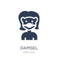 damsel icon. Trendy flat vector damsel icon on white background Royalty Free Stock Photo