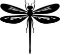 damselfly Black Silhouette Generative Ai