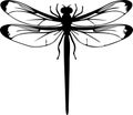 damselfly Black Silhouette Generative Ai