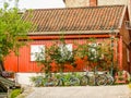 Damstredet, residential area of Oslo with old wooden houses. Landmark of Oslo, Norway capital Royalty Free Stock Photo