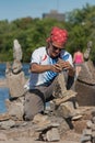 Dan Davis at Stone Balancing Festival