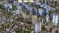 Dana Mall Minsk Belarus December 2022. 3d model of a reduced quarter minsk world. miniature city