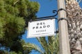 retro street sign Del Prado Avenue Royalty Free Stock Photo