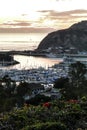 Dana Point harbor view of the sunset Royalty Free Stock Photo