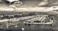 Dana Point port and boats, aerial view - California Royalty Free Stock Photo