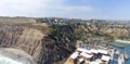 Dana Point port and boats, aerial view - California Royalty Free Stock Photo