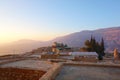 Dana village during sunset in the Dana biodiversity nature reserve in Jordan, Middle East Royalty Free Stock Photo