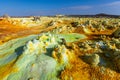 Danakil depression dallol volcano colorful acid sulfur lake Royalty Free Stock Photo