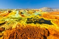 Danakil depression dallol volcano colorful acid sulfur lake Royalty Free Stock Photo