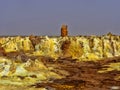 The Danakilian depression of various fumaroles, steam emerges and water flows out. Ethiopia