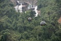 Danang,Vietnam - December 10,2019: Beautiful scenery view from the cable car in Banahill resort,This is the most longest cable car