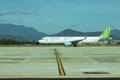 Danang, Vietnam - JUNE 26, 2019. An Airbus A321 NEO airplane of Bamboo Airways VN-A591 landing at Danang international airport